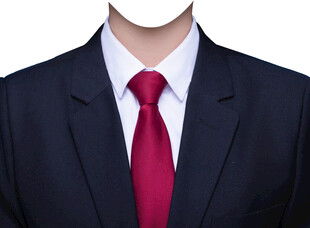女红色领带正装西装衣服素材