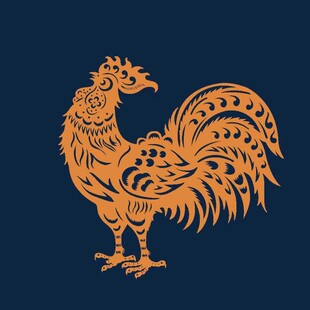剪纸风公鸡图案