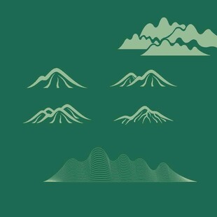 简约风格绿色山峦图案