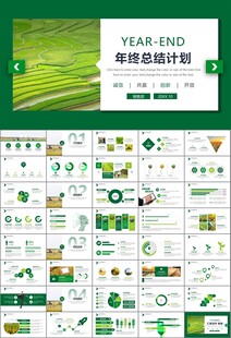 水稻农田农业种植大米PPT模板