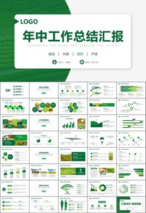 水稻农田农业种植大米PPT模板