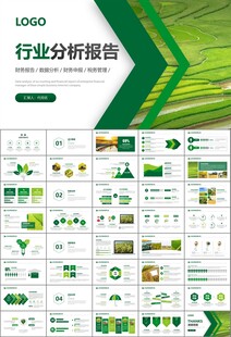 水稻农田农业种植大米PPT模板