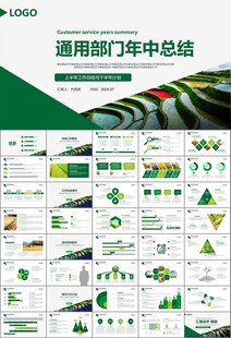 水稻农田农业种植大米PPT模板
