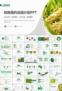 水稻农田农业种植大米PPT模板