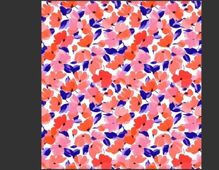 多彩花卉图案纹理设计