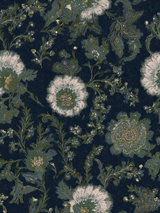 复古花卉深色背景图案