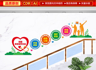 婚姻家庭辅导中心楼梯文化墙