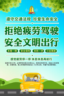 拒绝疲劳驾驶宣传海报