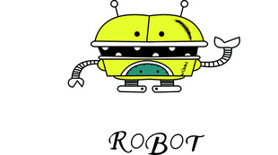 可爱黄色卡通机器人