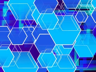 蓝色六边形几何图案背景