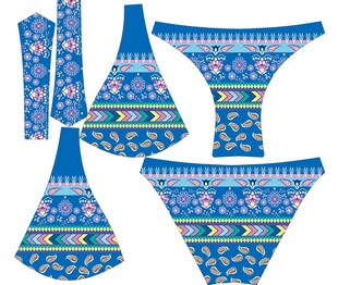 民族风图案比基尼设计稿
