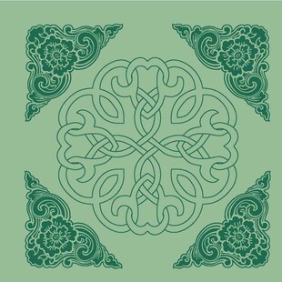 绿色几何花纹装饰图案