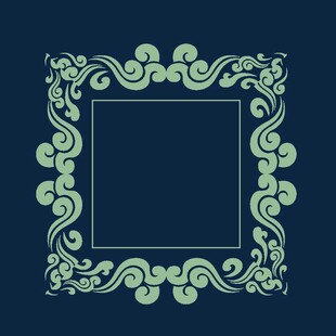 复古花纹边框图案