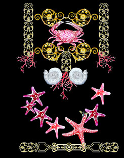 海洋元素刺绣图案