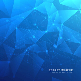 蓝色多边形抽象矢量背景