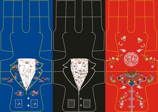 殡葬服饰中式刺绣西装图案设计