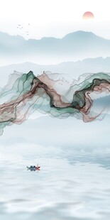 抽象意境山水画