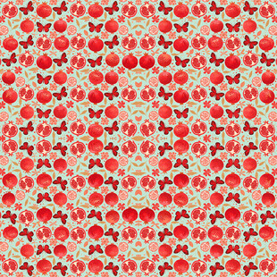 红色樱桃图案背景纹理