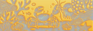 金色海洋生物图案纹理