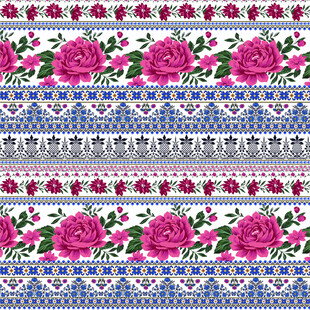 花卉几何图案无缝装饰花纹