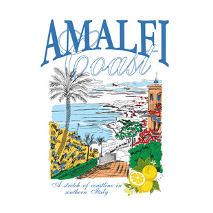 阿马尔菲海岸风景插画