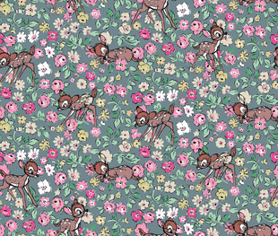 绿色花卉动物图案布料
