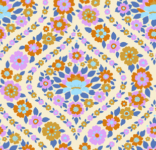 多彩花卉几何图案背景