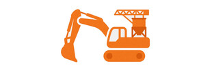 橙色挖掘机图标