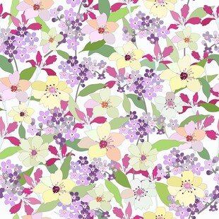 花卉图案背景数码印花四方连续