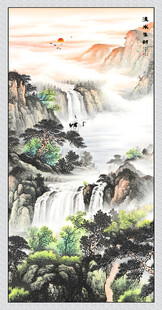 流水生财玄关画