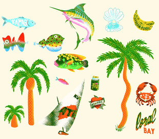 夏日海洋热带元素集合