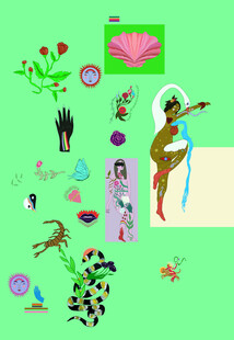 大牌走秀绿植与人物插画