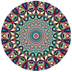 圆形精美民族花纹