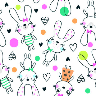 可爱兔子卡通图案背景