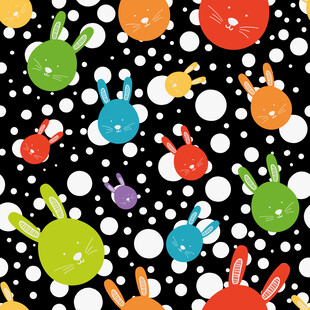 多彩兔子图案背景纹理