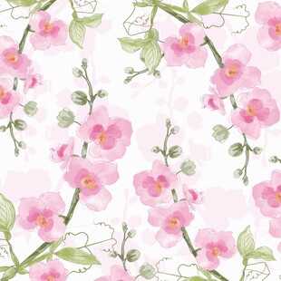 粉色花卉水碎花彩无缝数码印花