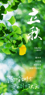 立秋绿色立秋海报