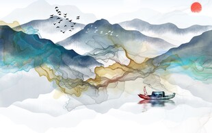 抽象意境山水画