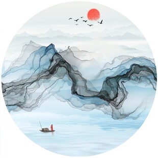 抽象意境山水画