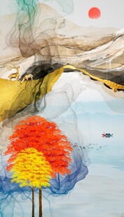 抽象意境山水画