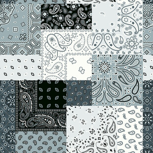 复古佩斯利花纹拼接图案