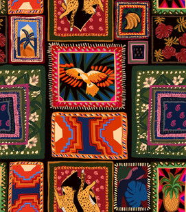 多彩民族风几何图案织物