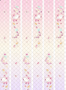 梦幻花卉条纹图案背景