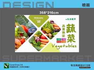 超市生鲜食品海报喷画设计展示