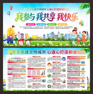 创建文明城市展板