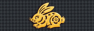 金色镂空兔子图案