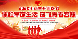新生军训开营仪式舞台背景