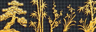 金色松竹装饰图案