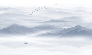 水墨群山背景图