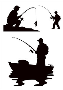钓鱼者剪影